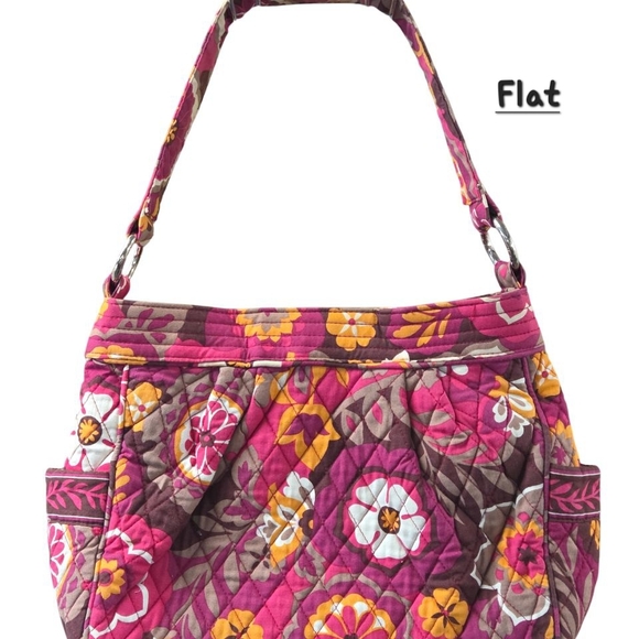 Vera Bradley Pink and Brown Reversible Shoulder Bag with Spacious Interior - Picture 4 of 10